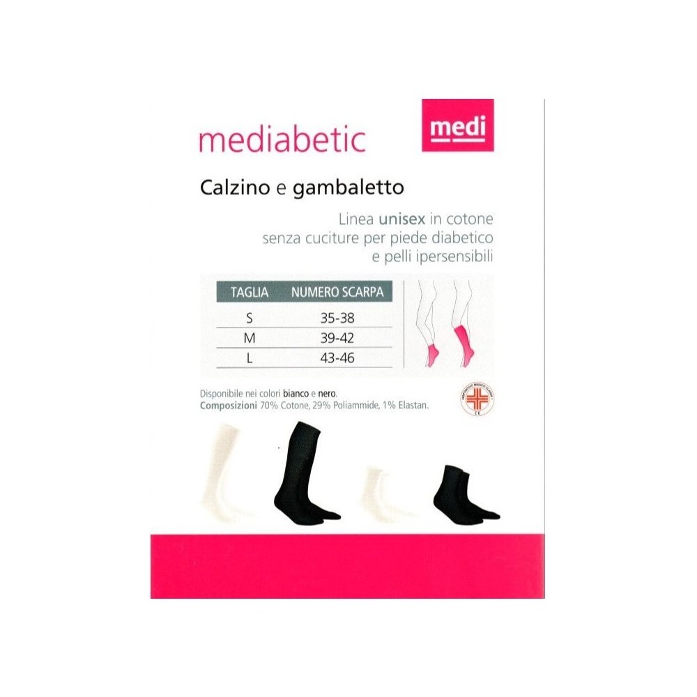 Medi - Mediabetic - Linea per diabetici unisex - Gambaletto, corto o lungo (paio)