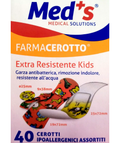 Med's - FarmaCerotto - Extra resistente Kids cerotto strip polietilene assortiti (40 pezzi)