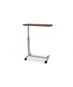 Praxis - Tavolino da letto su ruote ad altezza regolabile e piano fisso laminato legno